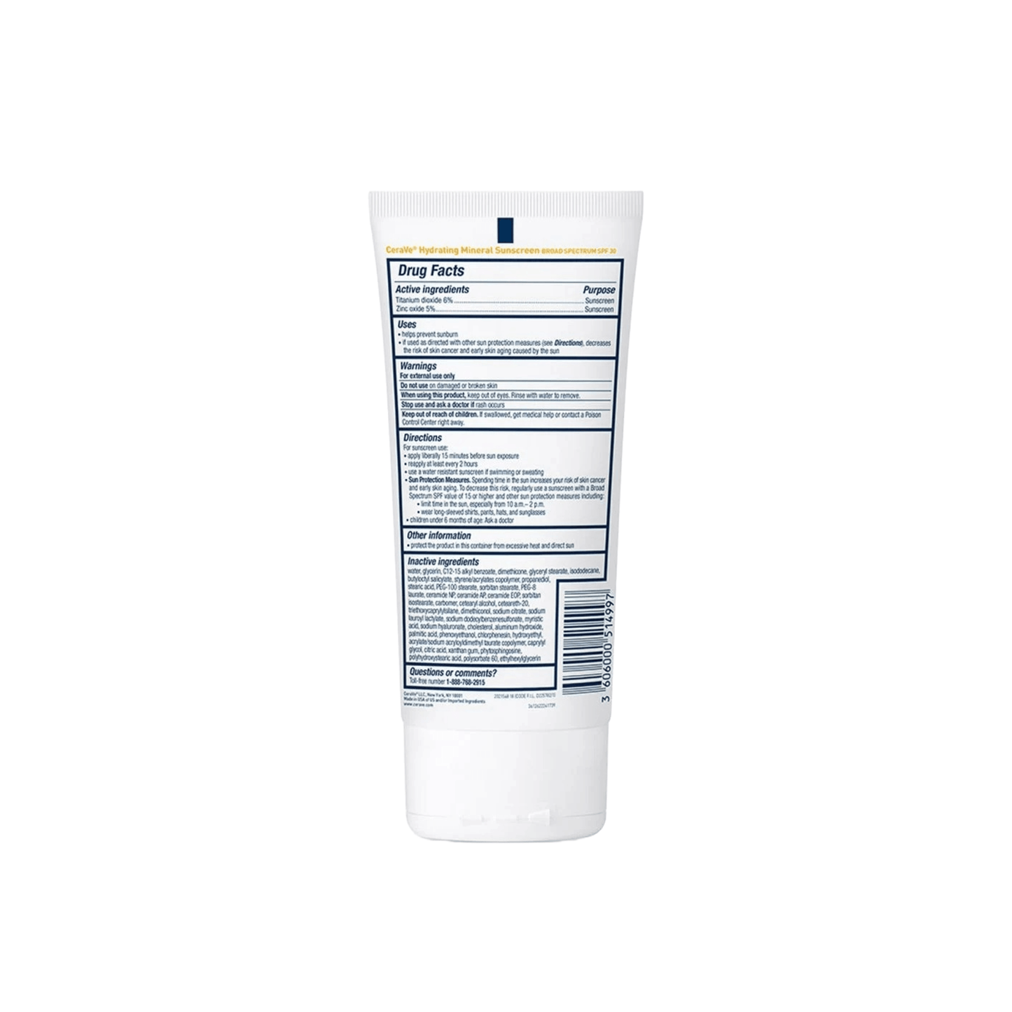 CeraVe - Hydrating Mineral Sunscreen SPF 30 Body Lotion