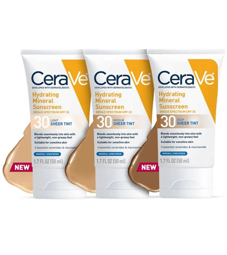 CeraVe - Hydrating Mineral Sunscreen SPF 30 Face Sheer Tint, Shade: Light