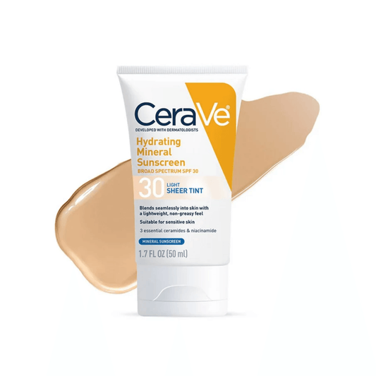 CeraVe -  Hydrating Mineral Sunscreen SPF 30 Face Sheer Tint, Shade: Light